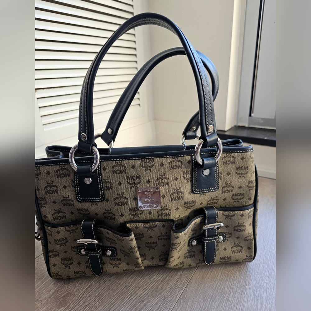 MCM Tan and Black Women's Bag